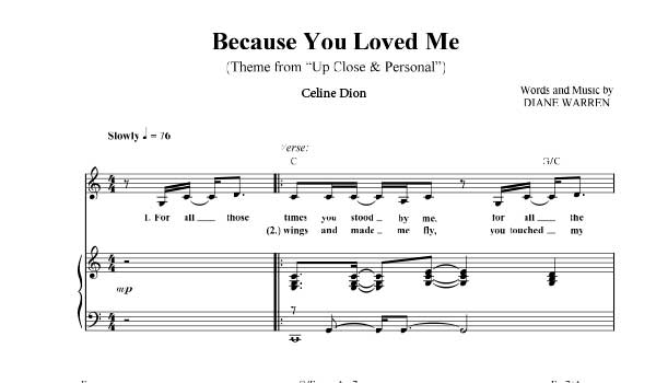 Sheet Music Then You Look At Me